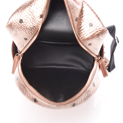 MCM Metallic Visetos Small Side Stud Stark Backpack Champagne Gold 7 of 9