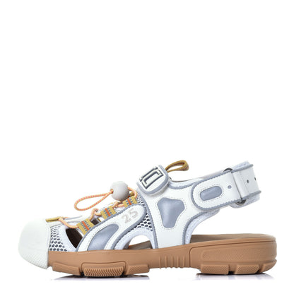 Gucci Mesh Fabric Tinsel Sport Sandals 36 White Silver 1 of 9