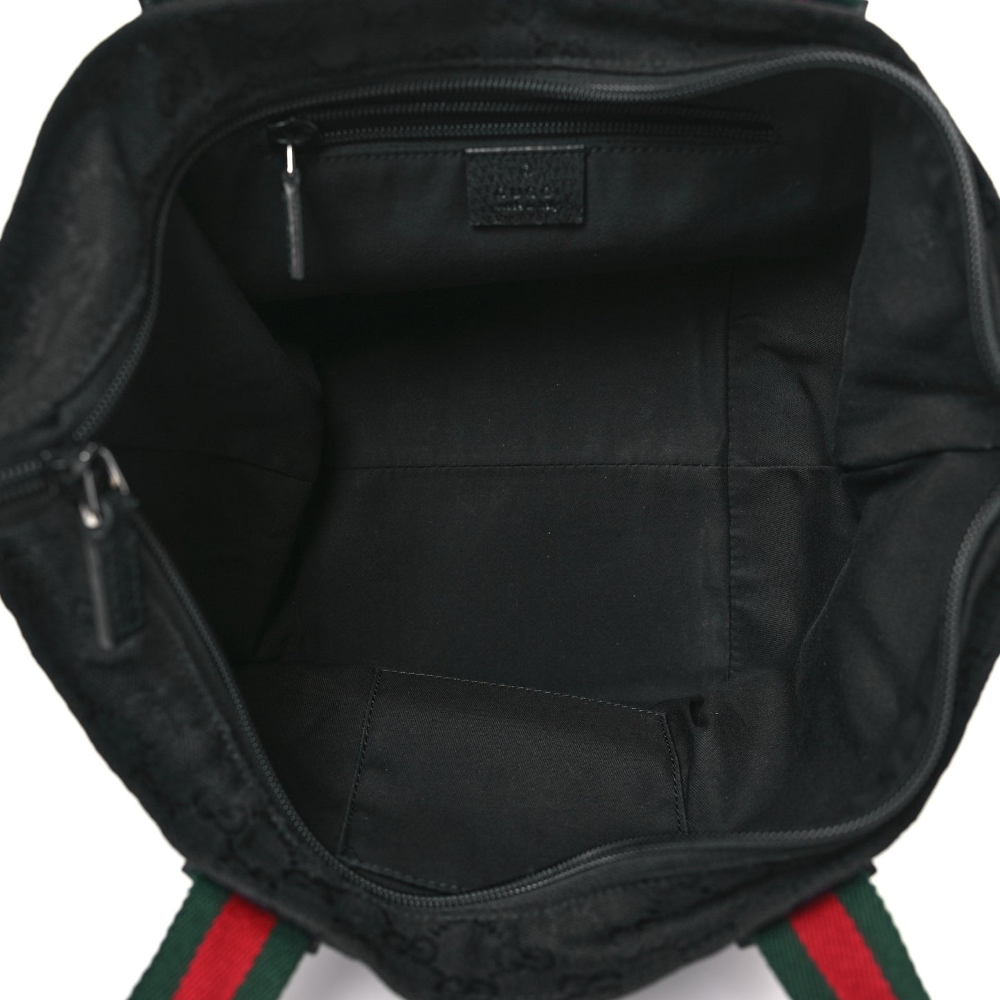GG Monogram Small Web Handle Bucket Tote Black