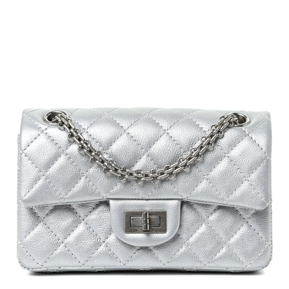 Chanel Metallic Grained Calfskin Quilted 2.55 Reissue Mini Flap Silver 1 of 11
