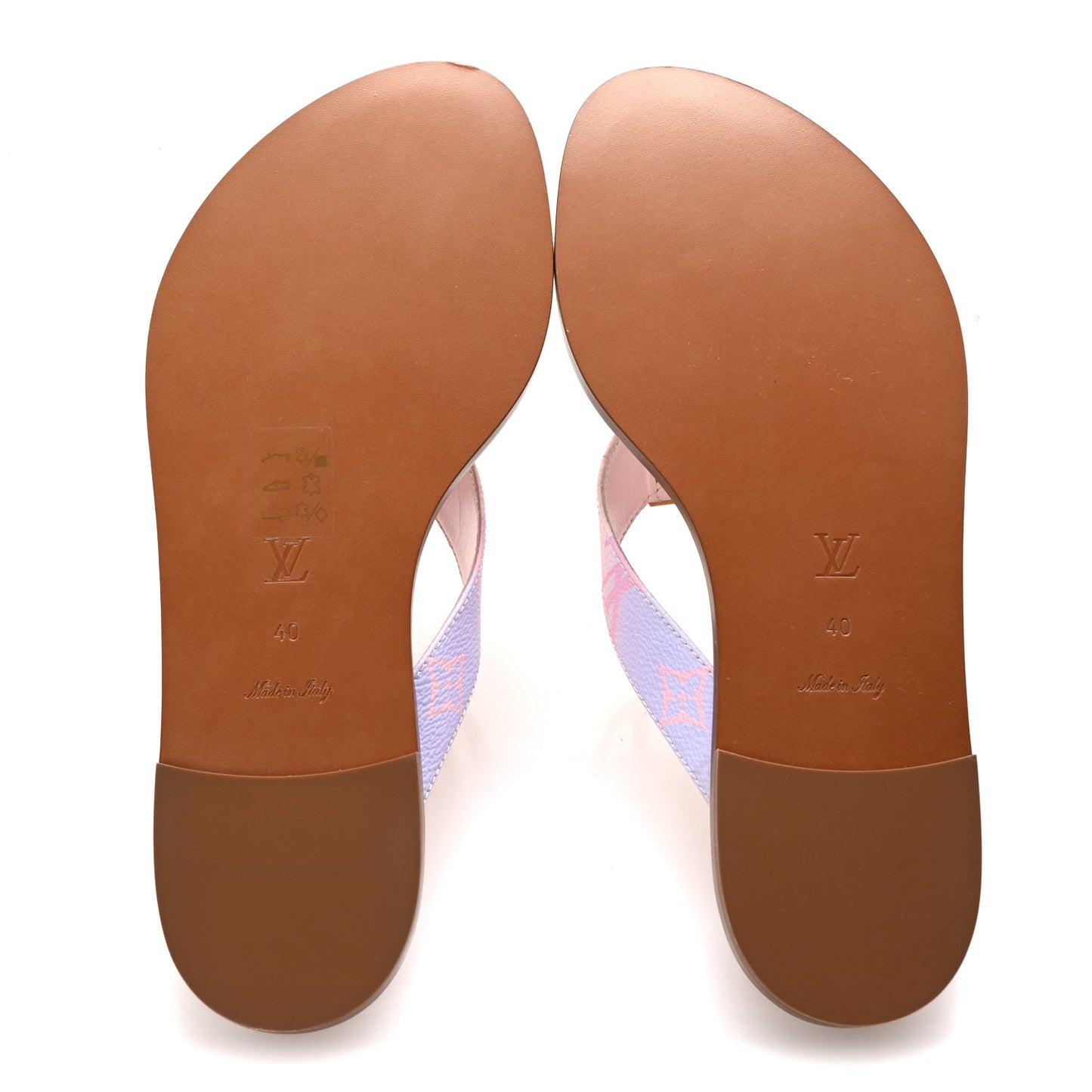 Monogram Sunny Flat Thong Sandals 40 Rose Clair Pink