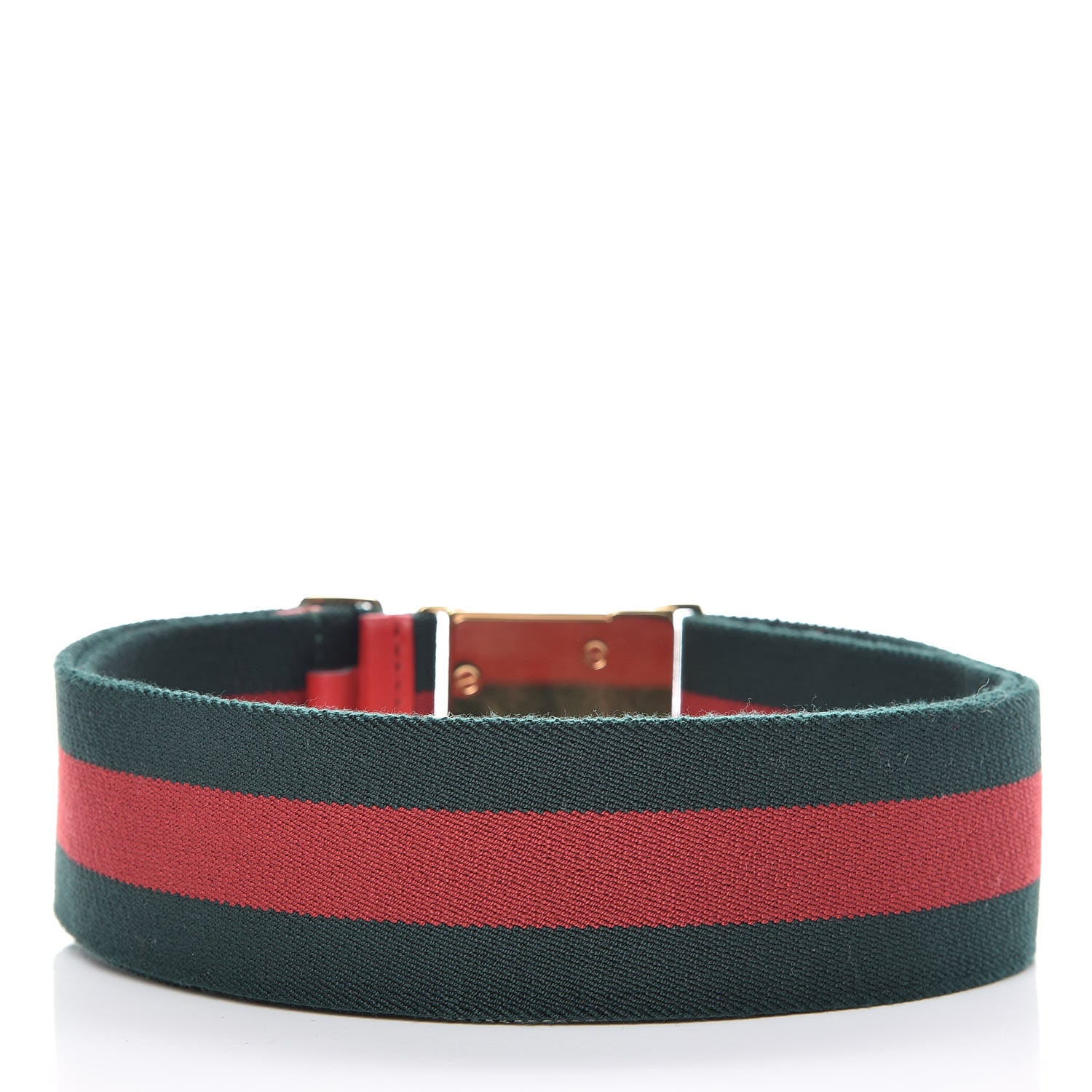 Gucci Canvas Web Belt 85 34 Green Red 3 of 5