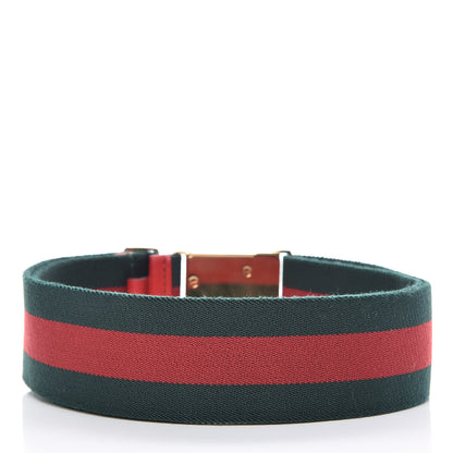 Gucci Canvas Web Belt 85 34 Green Red 3 of 5