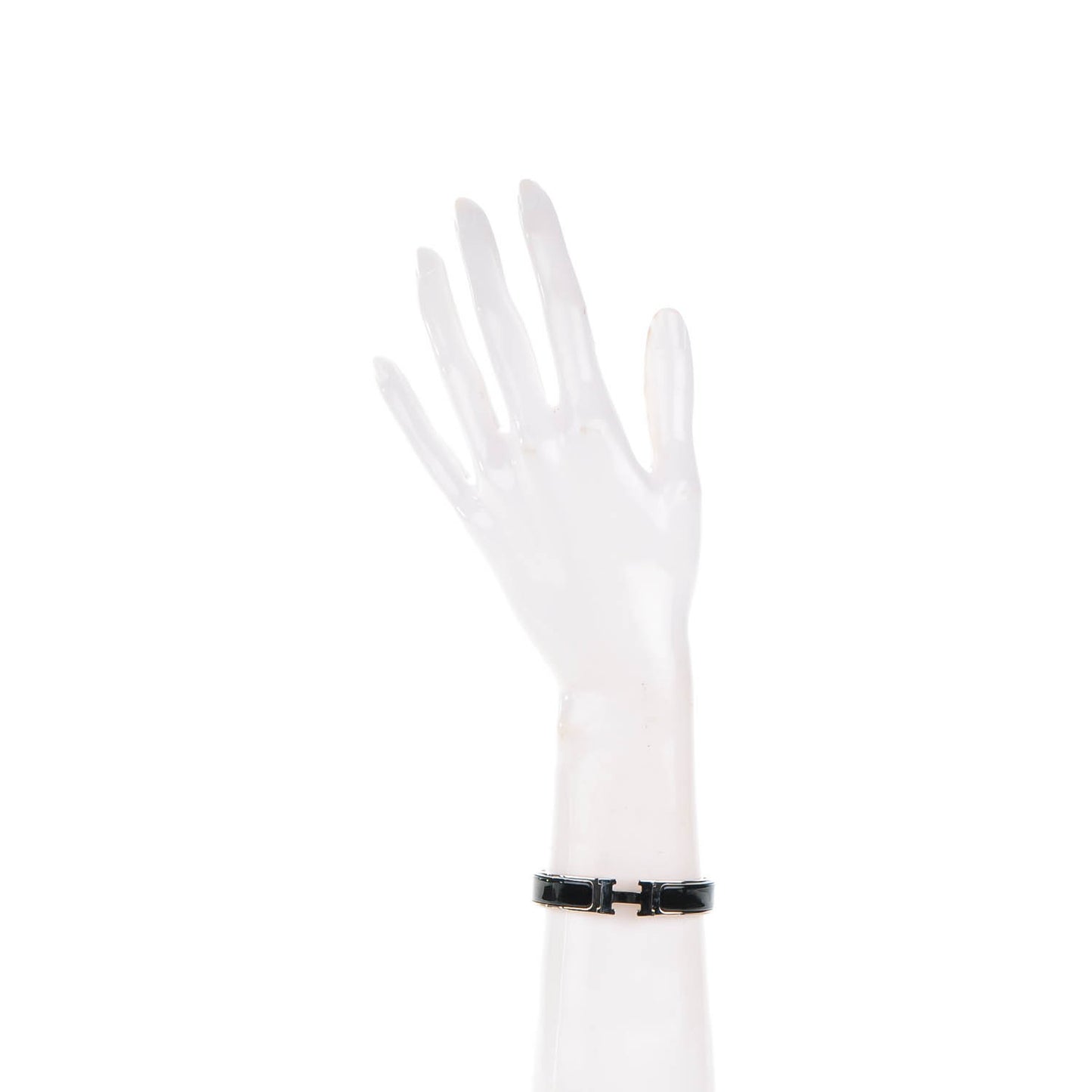 Enamel Narrow Clic Clac H Bracelet GM Black