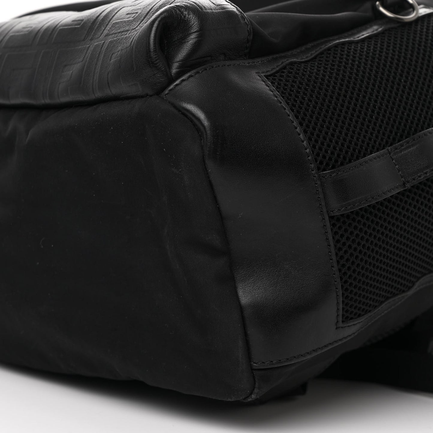 Nylon FF Embossed Backpack Black