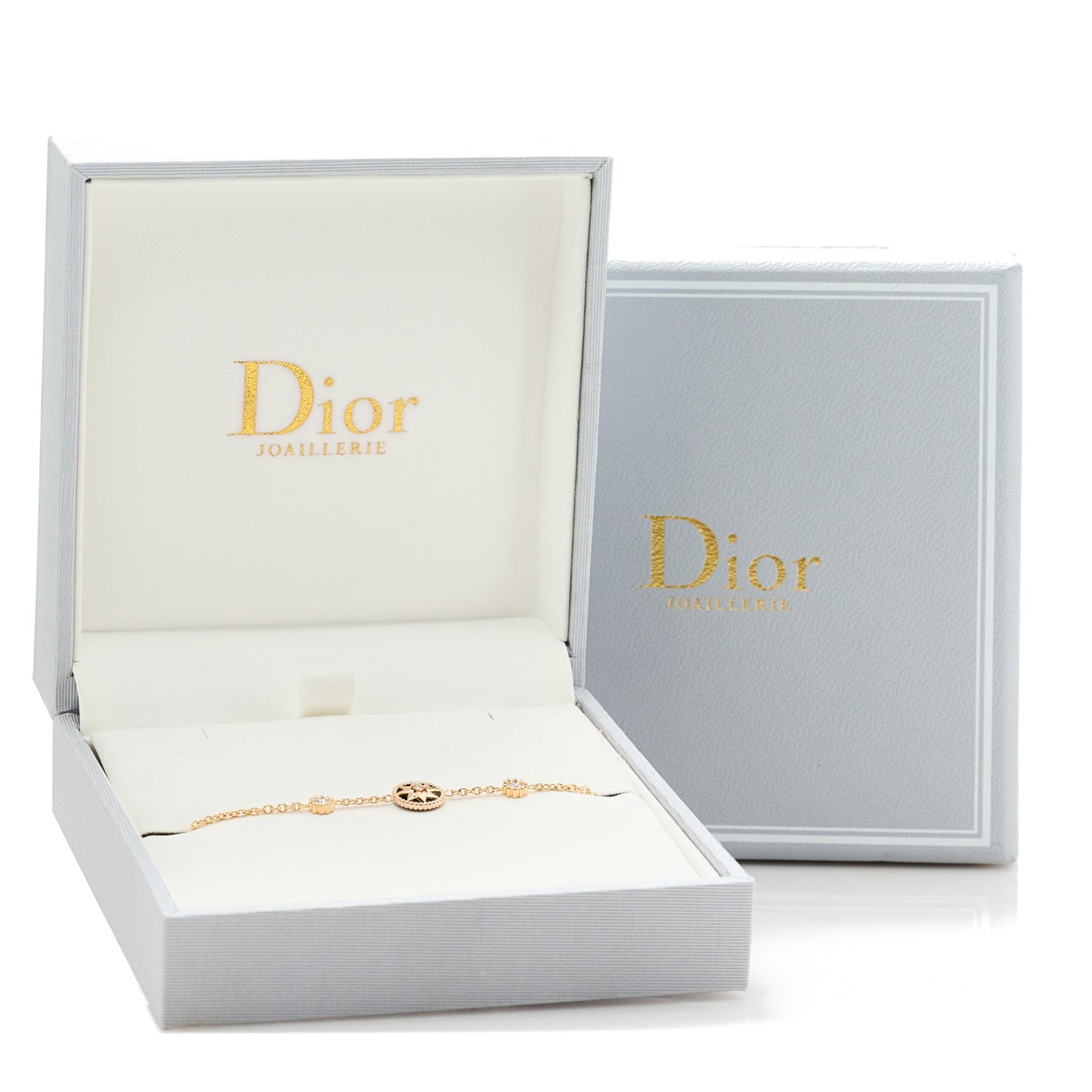 18K Rose Gold Diamond Black Onyx 3 Station Rose Des Vents Bracelet