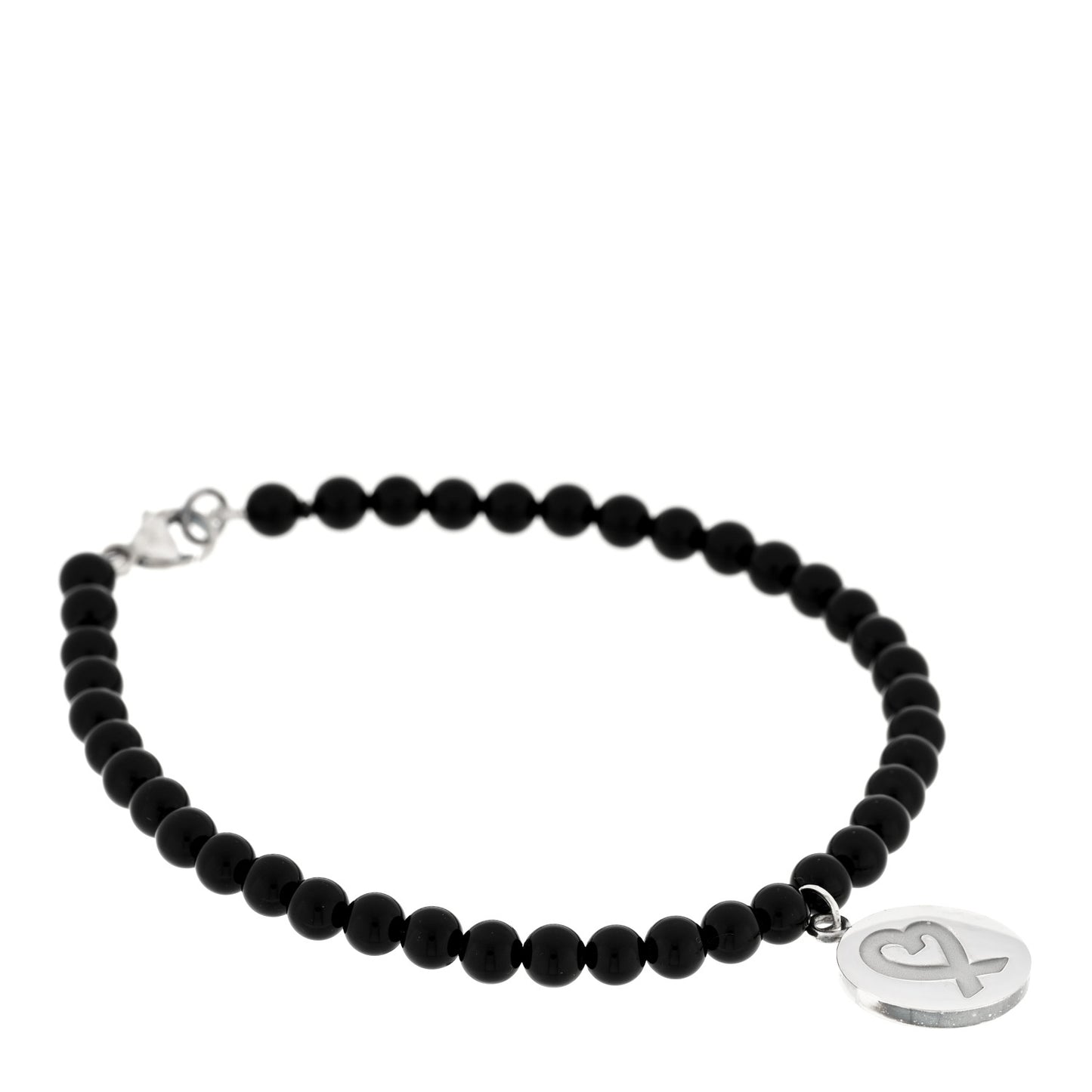 Sterling Silver Black Onyx Bead Paloma Picasso Loving Heart Bracelet