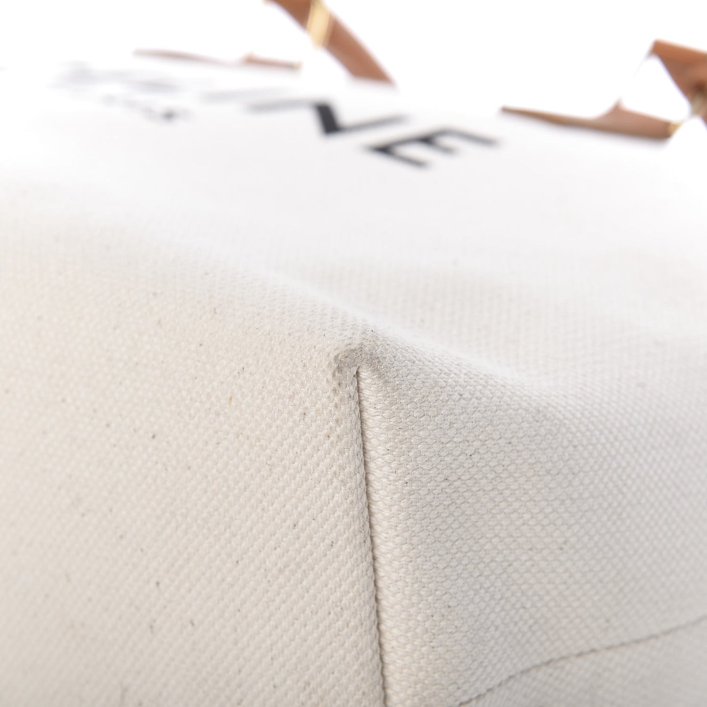 Canvas Calfskin Horizontal Cabas Natural Tan