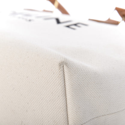 Celine Canvas Calfskin Horizontal Cabas Natural Tan 12 of 14