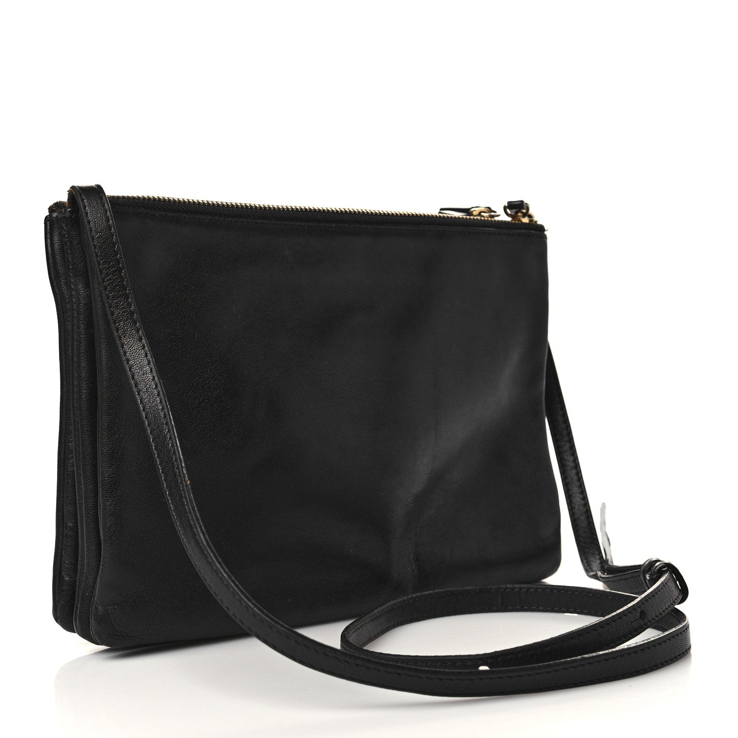 Celine Lambskin Large Trio Crossbody Bag Black 2 of 9
