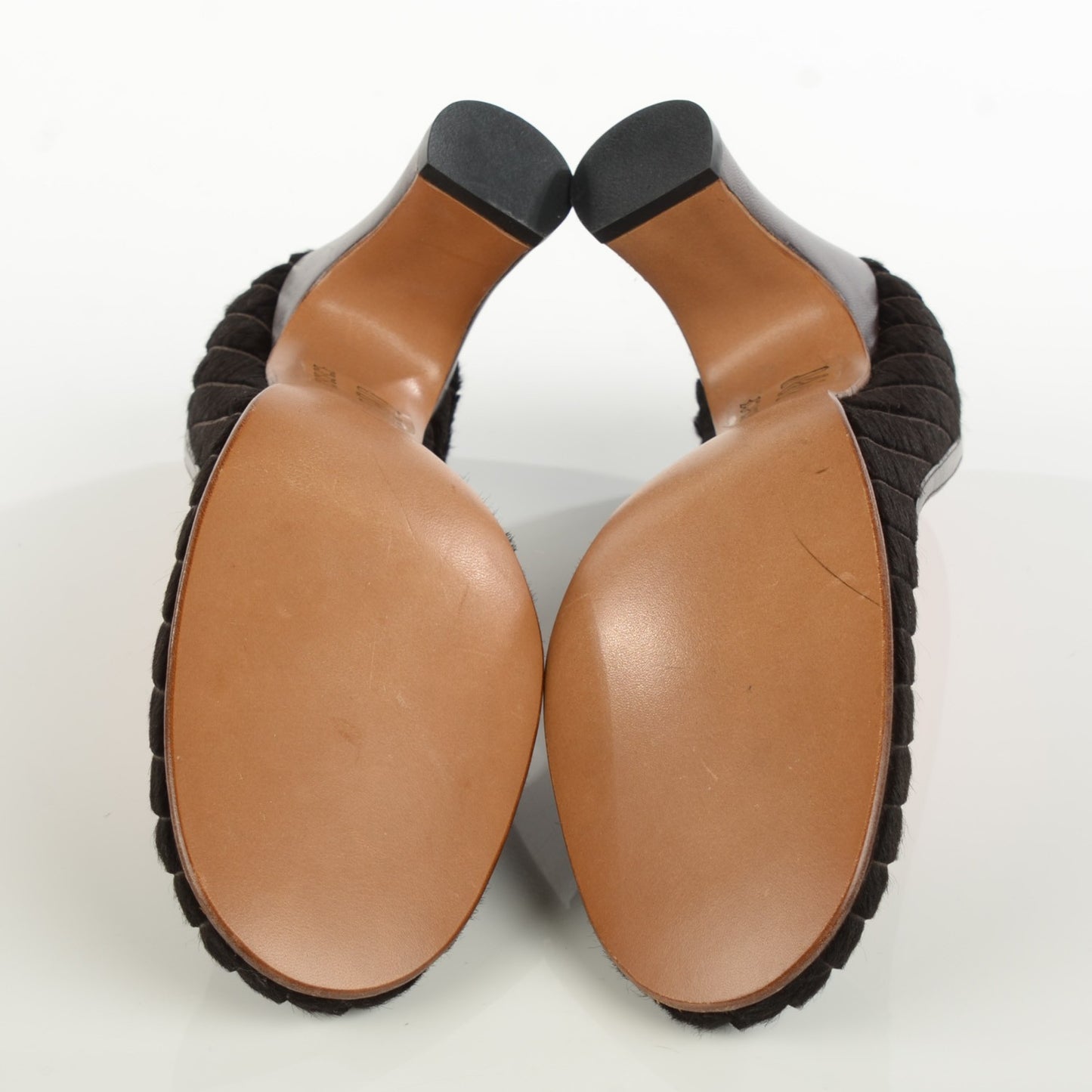 Ponyhair Quilted Pumps 38 Brown