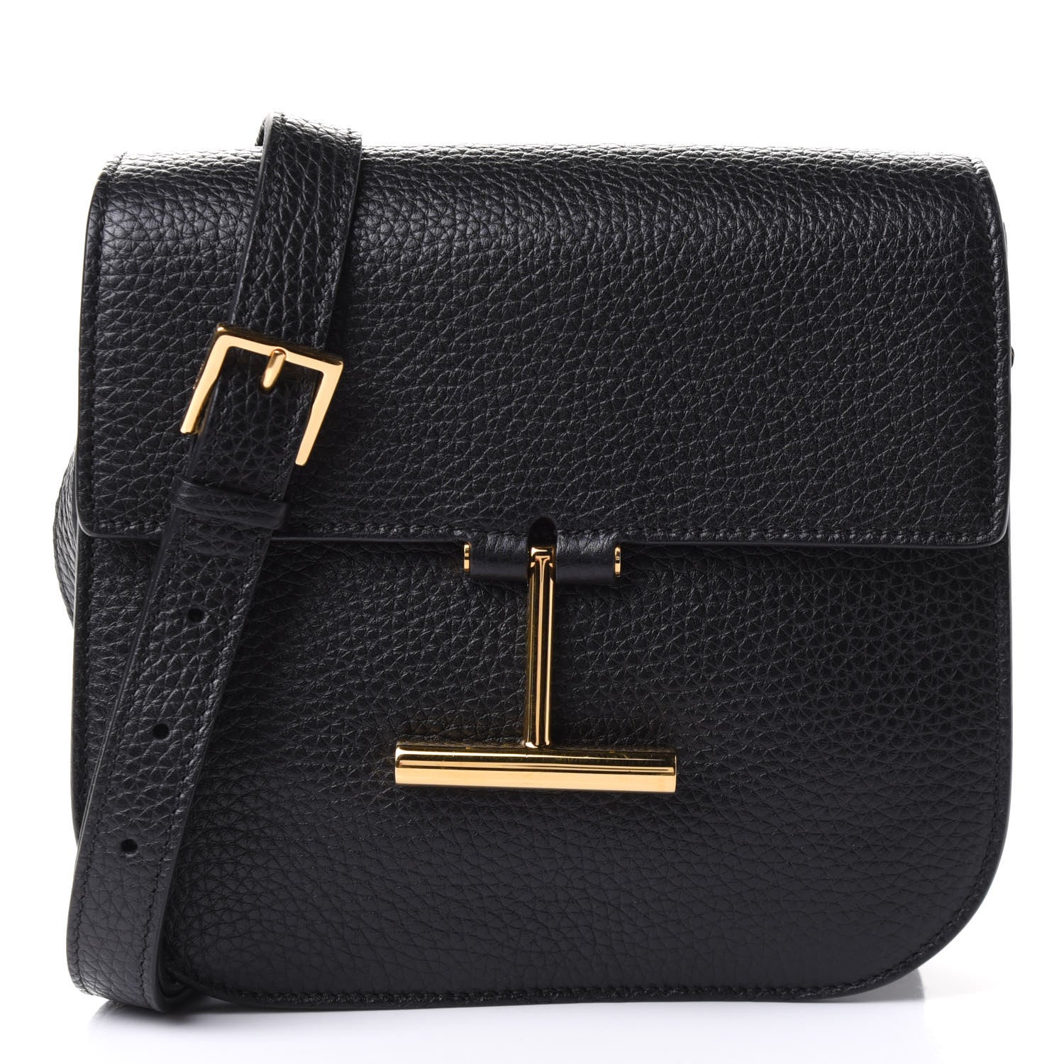 Tom Ford Calfskin Small T Clasp Tara Crossbody Bag Black 1 of 4