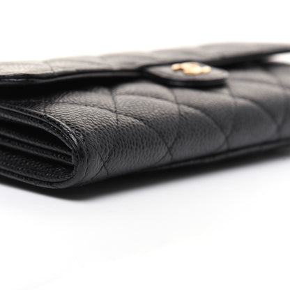 Chanel Caviar Quilted Large Gusset Flap Wallet Black 6 of 14