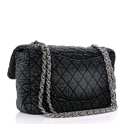 Chanel Denim Quilted Denimpression Flap Grey Black 3 of 10