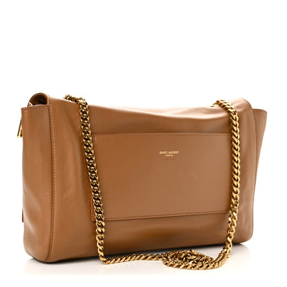 Saint Laurent Smooth Calfskin Suede Medium Reversible Monogram Kate Satchel Light Ochre 4 of 14