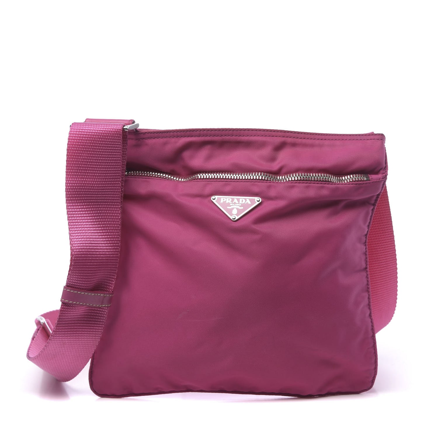 Nylon Vela Flat Messenger Bag Fuxia