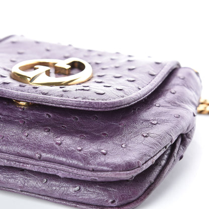 Gucci Ostrich Small 1973 Chain Shoulder Bag Purple 12 of 12