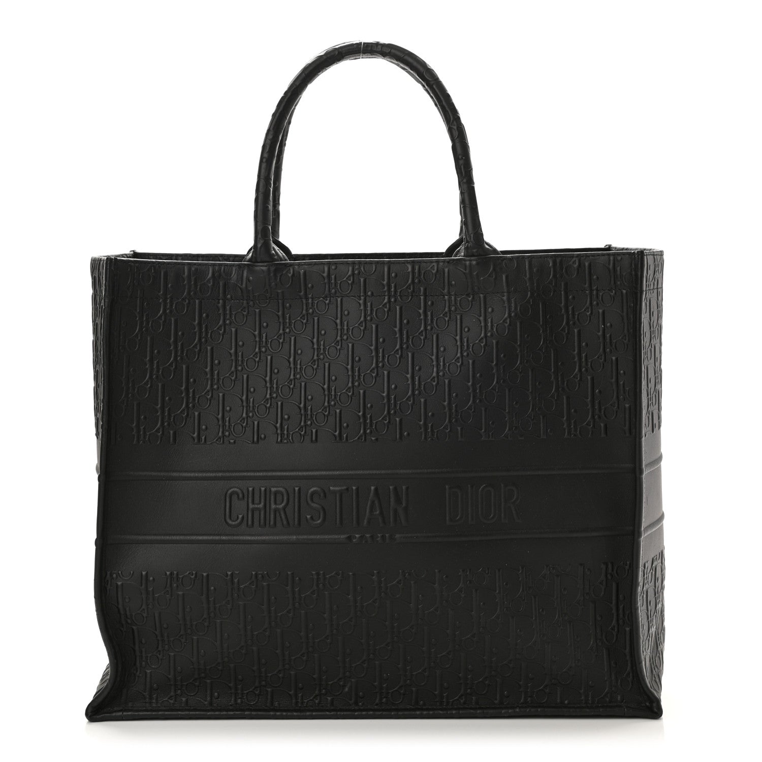 Christian Dior Oblique Calfskin Embossed Large Book Tote Black 1 of 8
