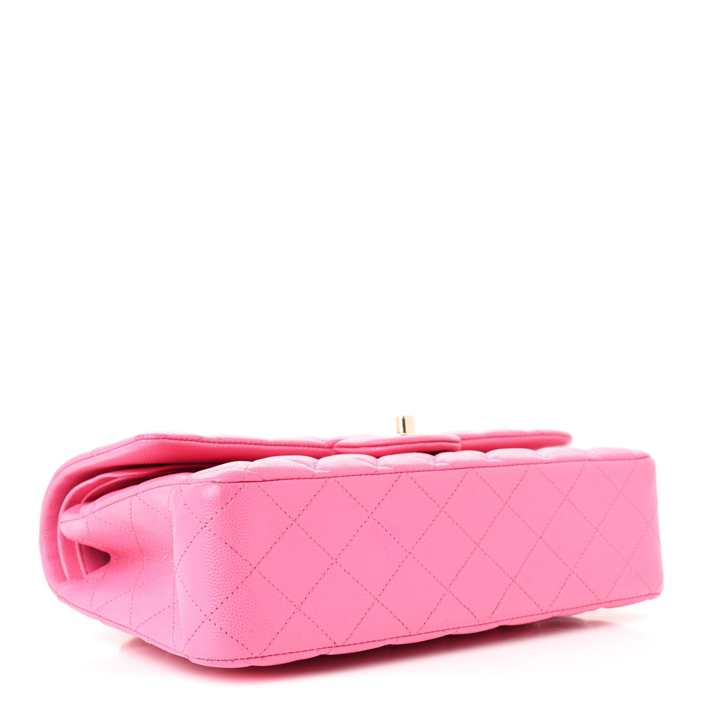 Caviar Quilted Medium Double Flap Pink