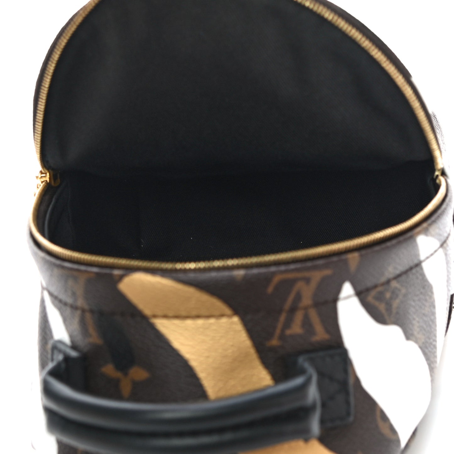 X LOL Monogram Palm Springs Backpack Mini Gold Silver