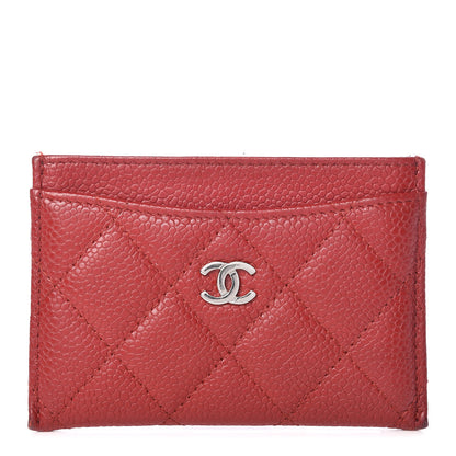 Chanel Caviar Quilted Card Holder Dark Red 1 of 11