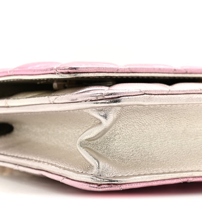 Chanel Gradient Metallic Lambskin Quilted Like A Wallet Wallet On Chain WOC Gold Pink 10 of 14