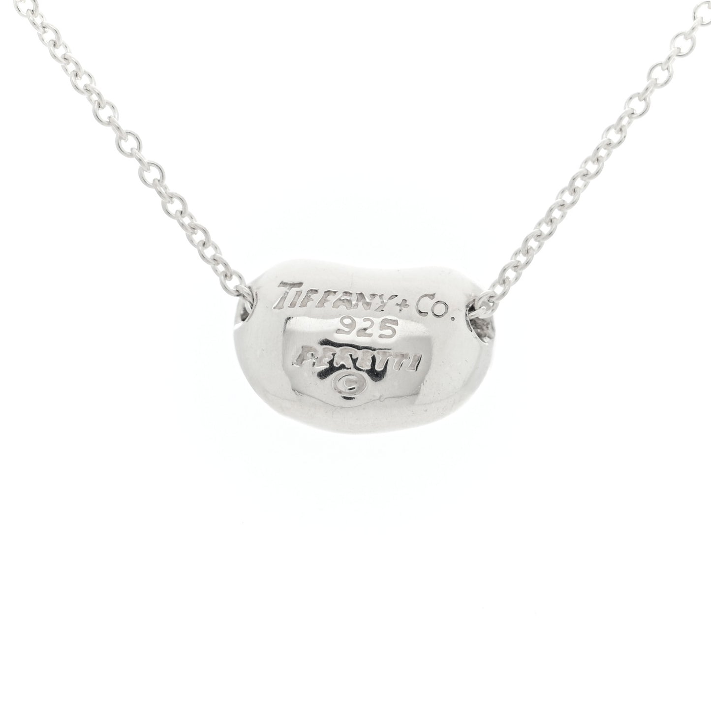 Sterling Silver 11mm Elsa Peretti Bean Pendant Necklace