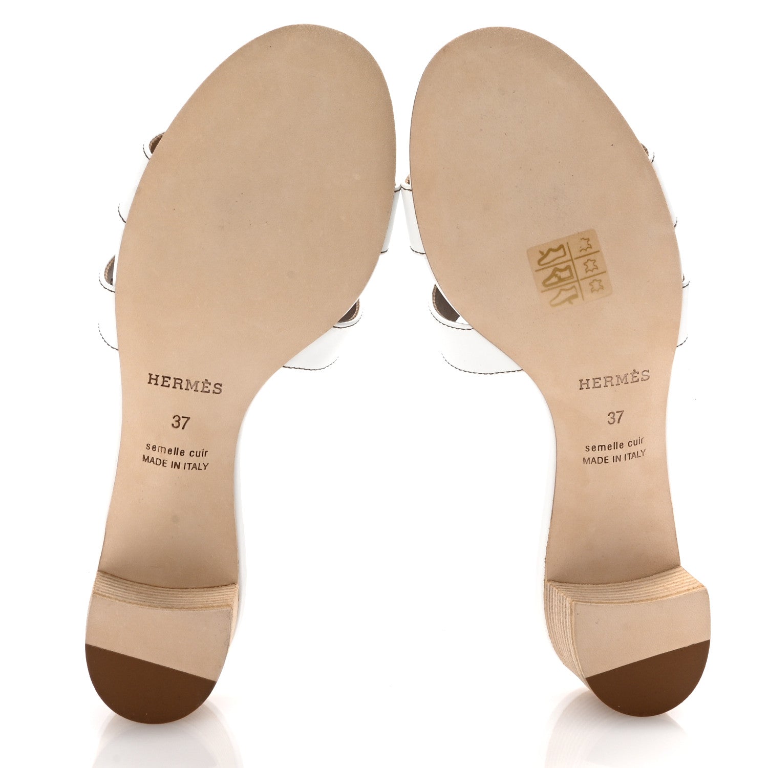 Hermes Calfskin Oasis Sandals 37 White 6 of 10