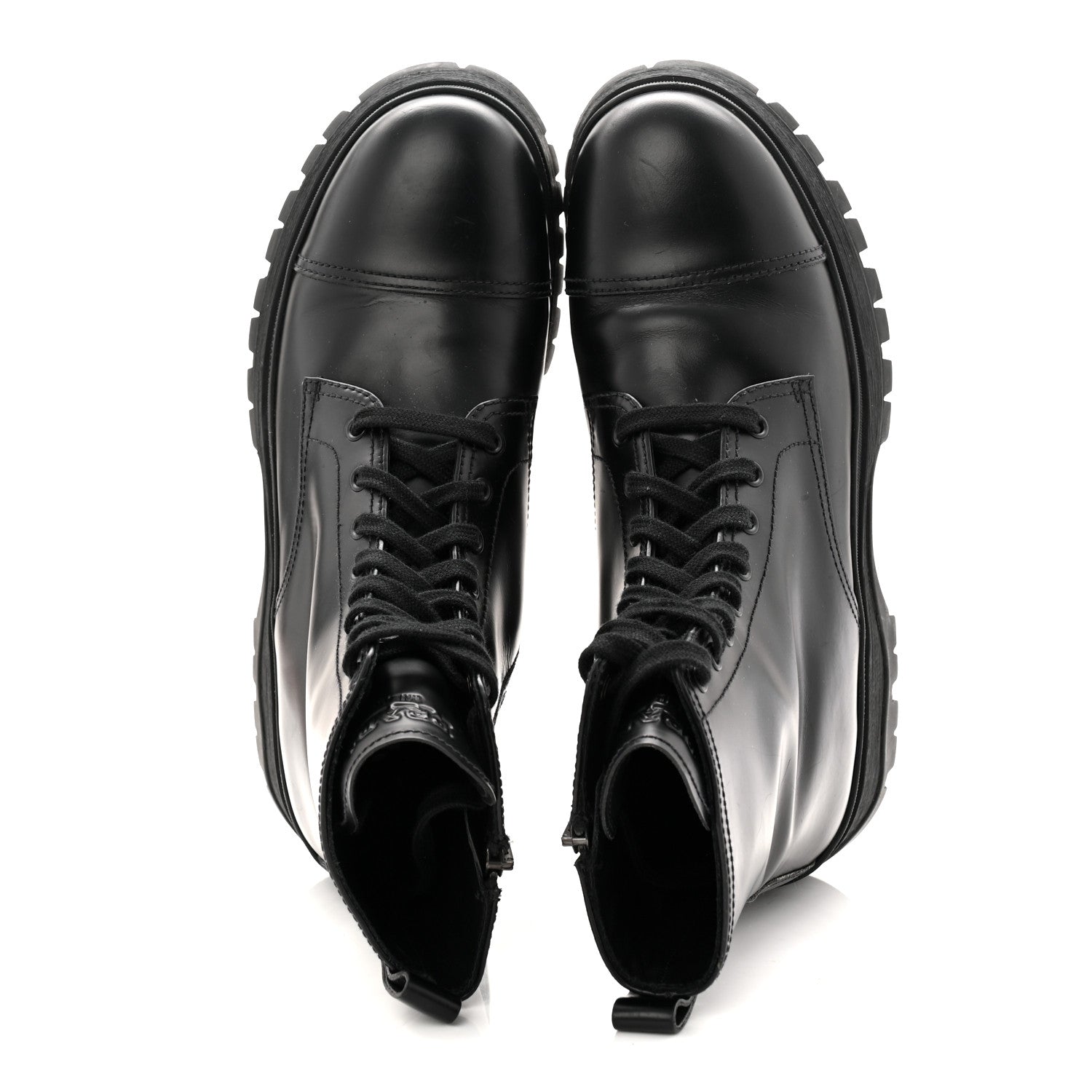 Prada Spazzolato Captoe 30mm Combat Boots 39 Black 2 of 9