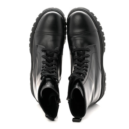 Prada Spazzolato Captoe 30mm Combat Boots 39 Black 2 of 9