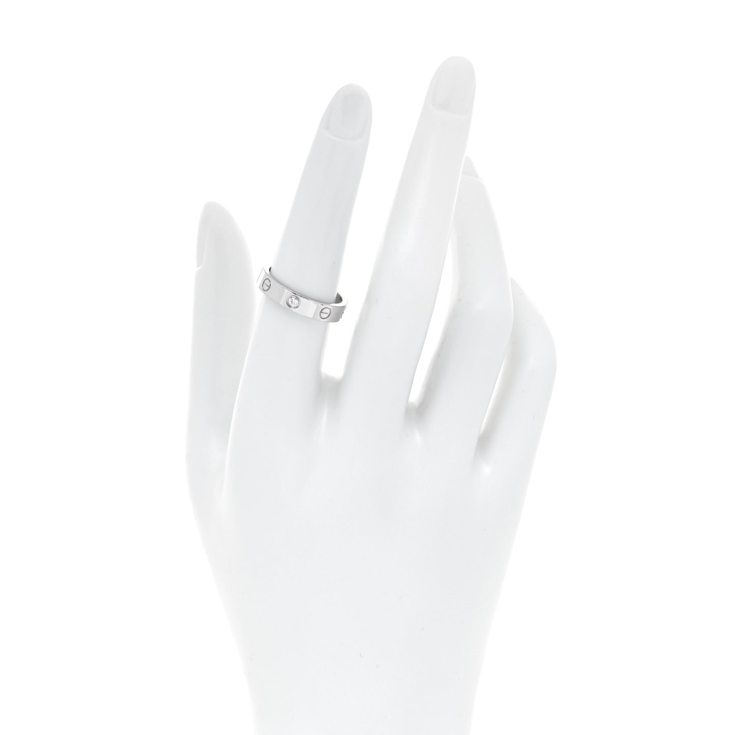 18K White Gold Diamond 4mm LOVE Wedding Band Ring 54 6.75
