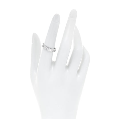 Cartier 18K White Gold Diamond 4mm LOVE Wedding Band Ring 54 6.75 3 of 8