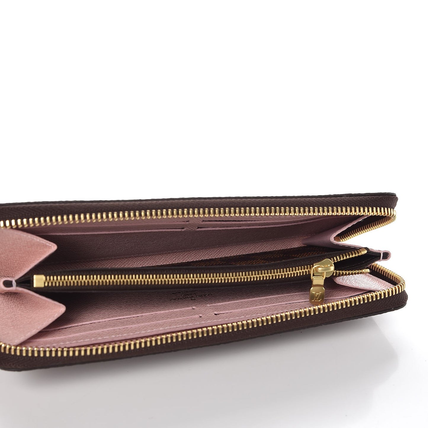 Damier Ebene Clemence Wallet Rose Ballerine