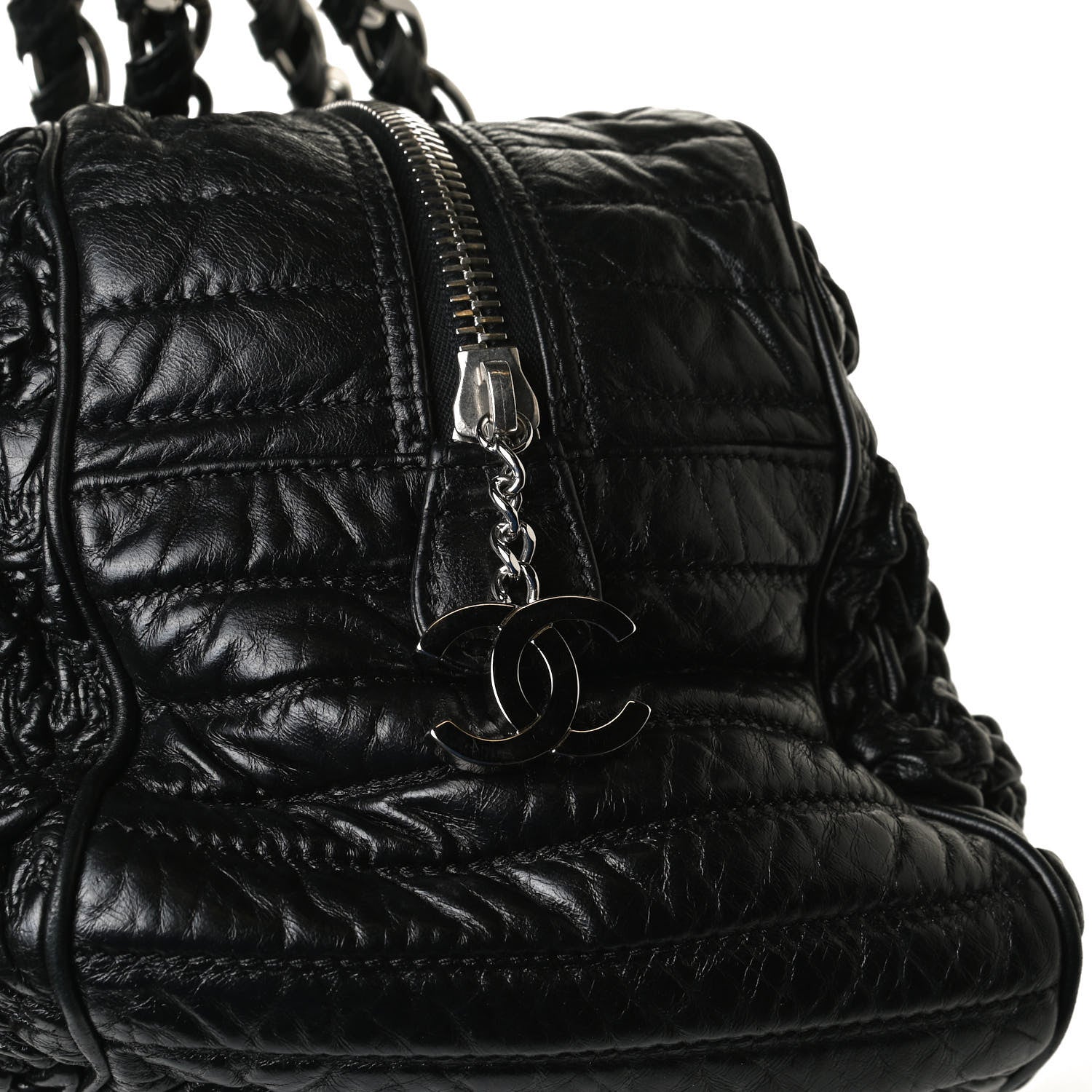 Chanel Lambskin Astrakhan Bowler Black 12 of 12