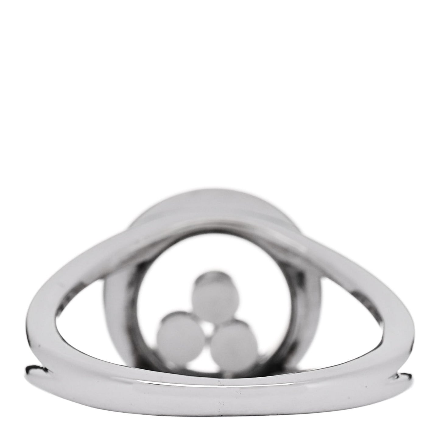 18K White Gold Diamond 3 Happy Diamonds Circle Ring 48 4.5