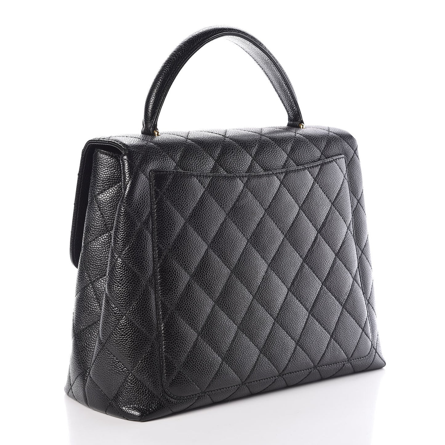 Caviar Quilted Jumbo Kelly Flap Black