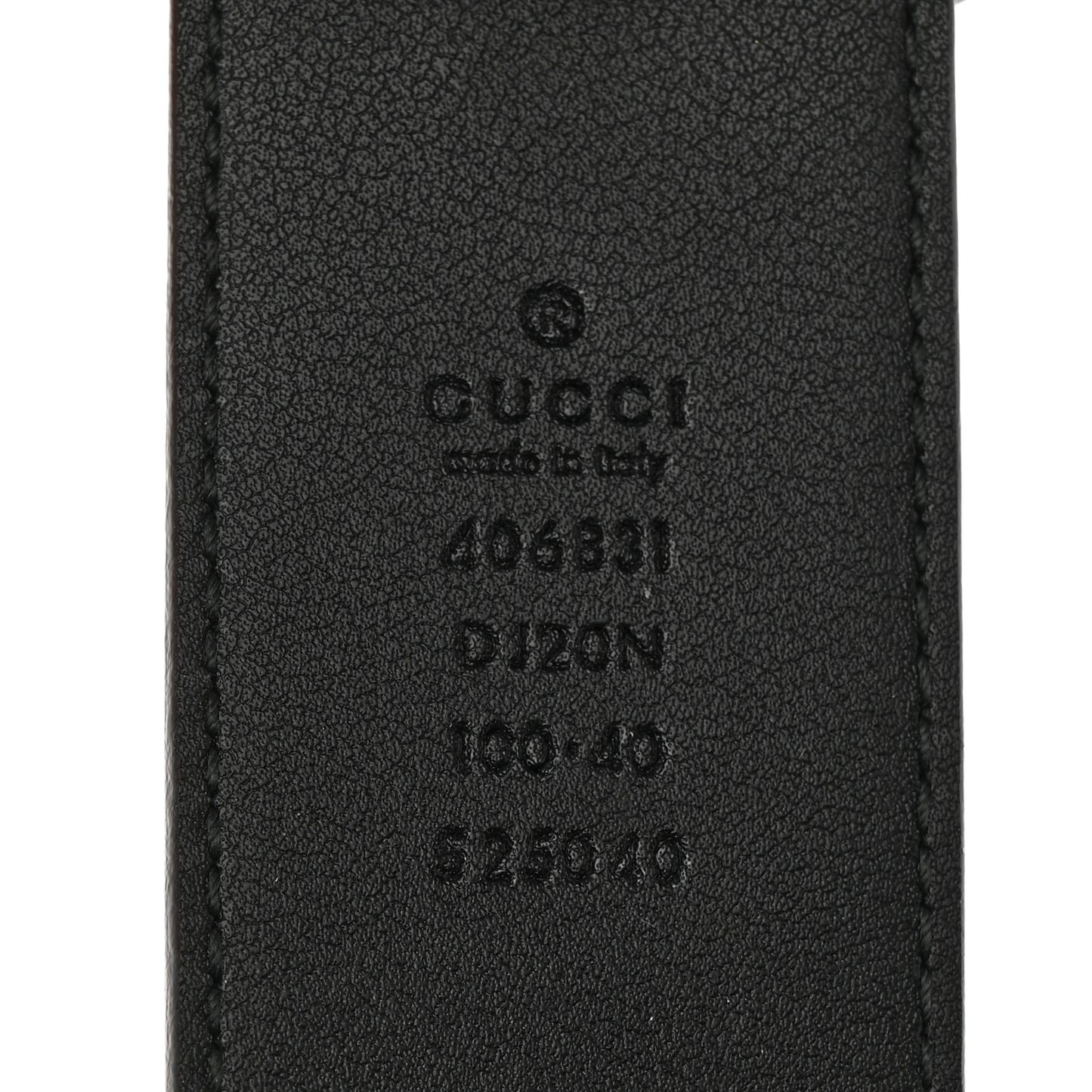 Textured Dollar Calfskin Nickel Double G 40mm Belt 100 40 Black