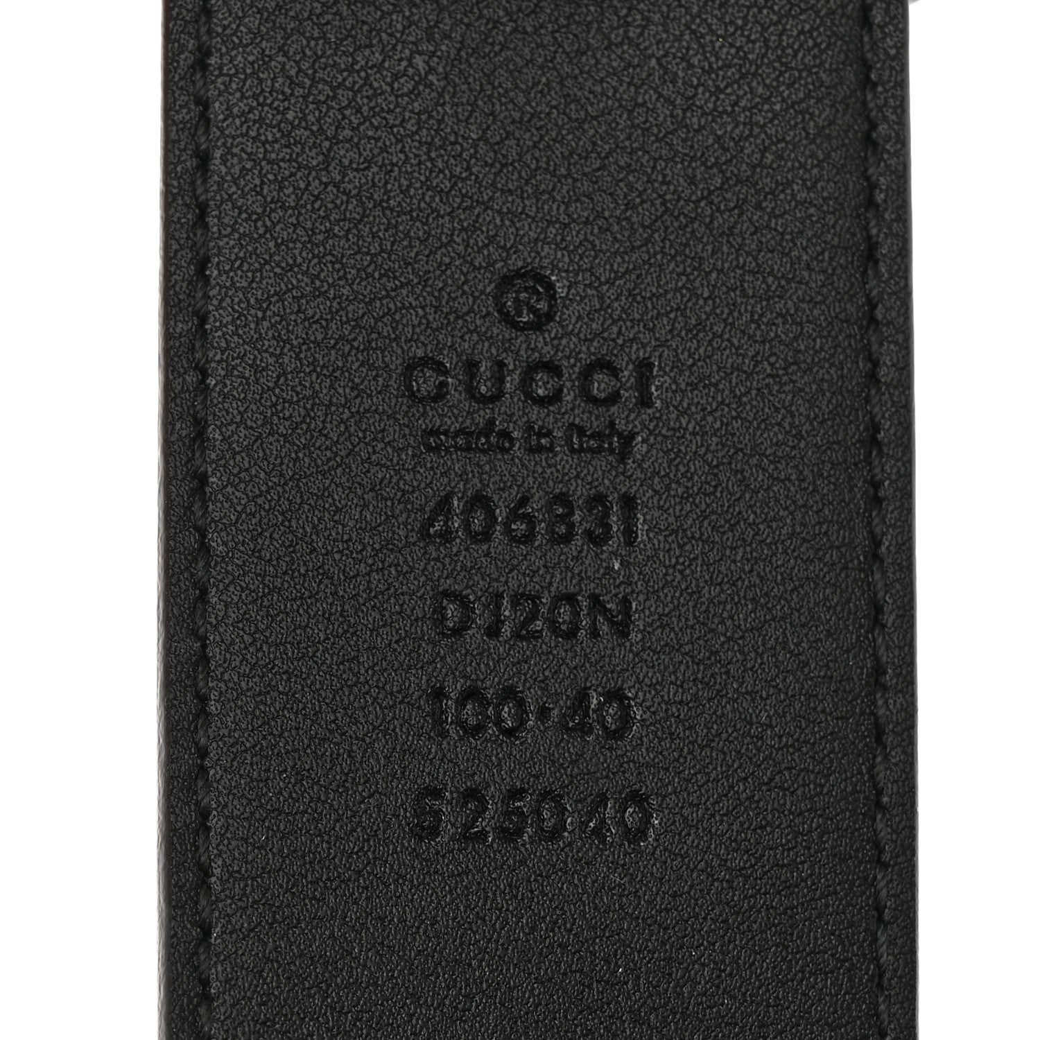 Gucci Textured Dollar Calfskin Nickel Double G 40mm Belt 100 40 Black 5 of 12