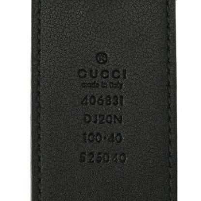 Gucci Textured Dollar Calfskin Nickel Double G 40mm Belt 100 40 Black 5 of 12
