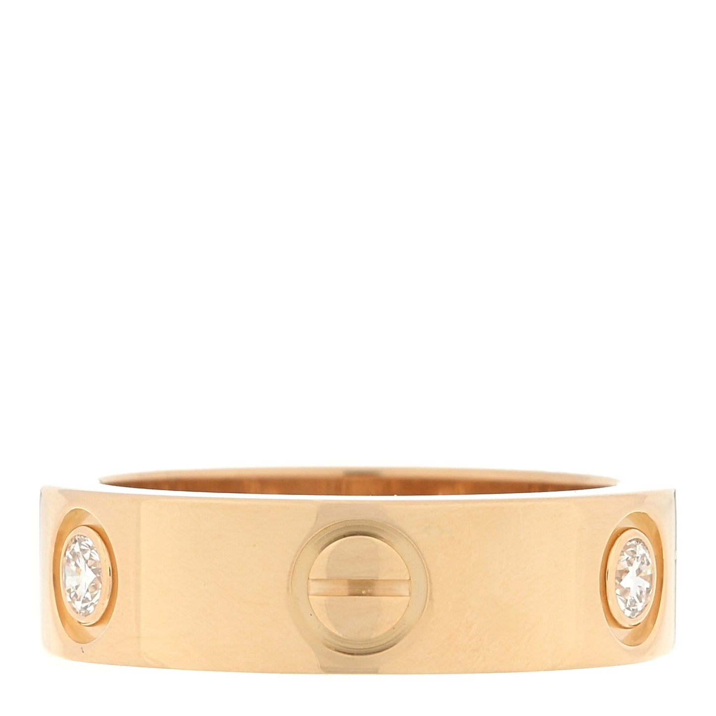 18K Yellow Gold 3 Diamond 5.5mm LOVE Ring 51 5.75
