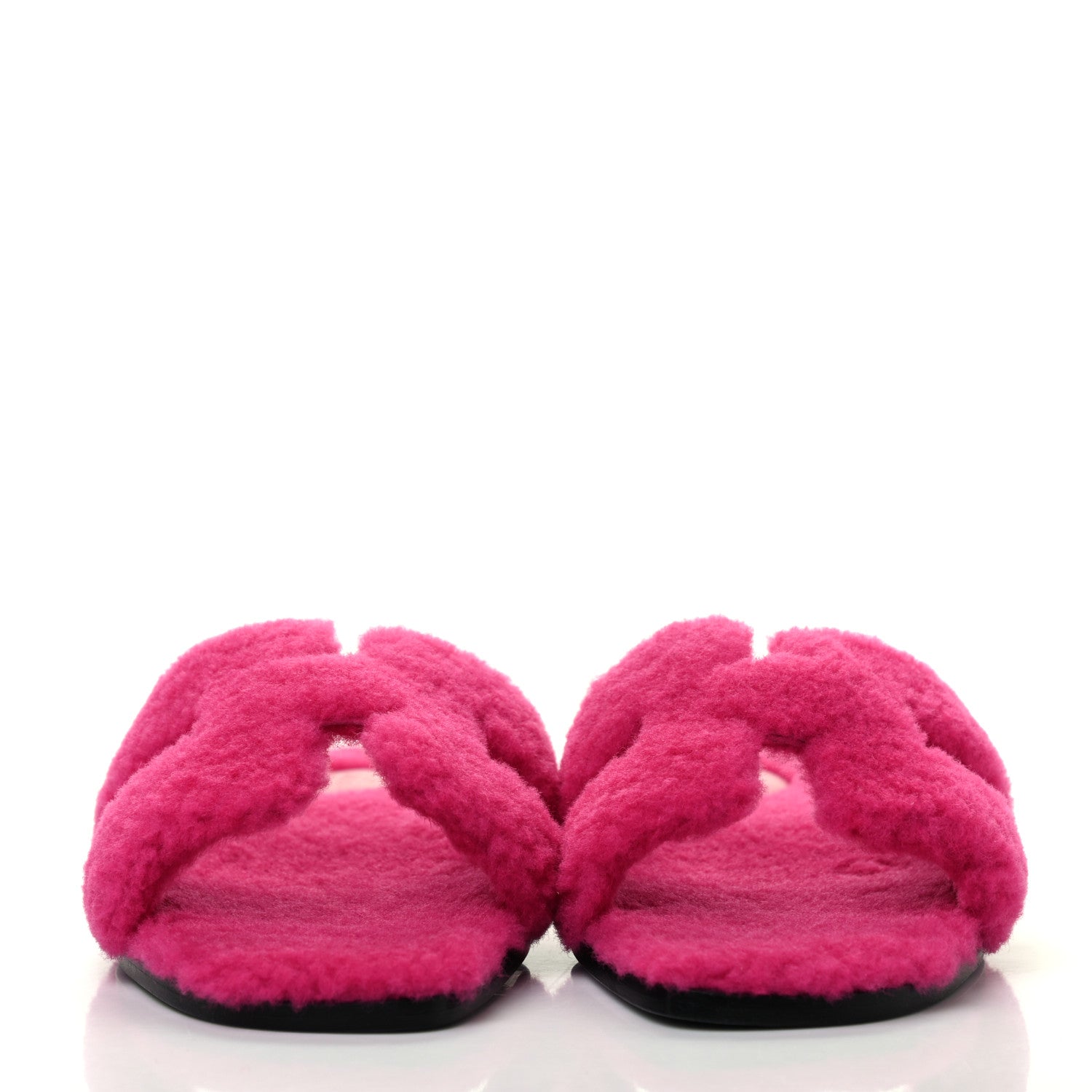 Hermes Woolskin Oran Sandals 38 Rose Fuchsia 2 of 8