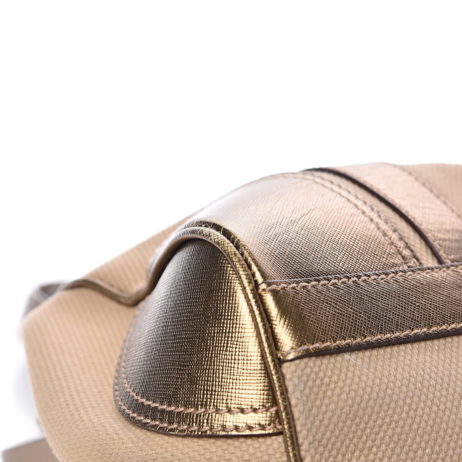 Prada Metallic Saffiano Canvas Frame Bag Bronzo 10 of 15
