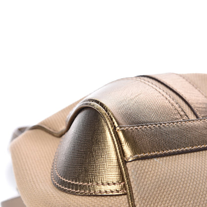 Prada Metallic Saffiano Canvas Frame Bag Bronzo 10 of 15