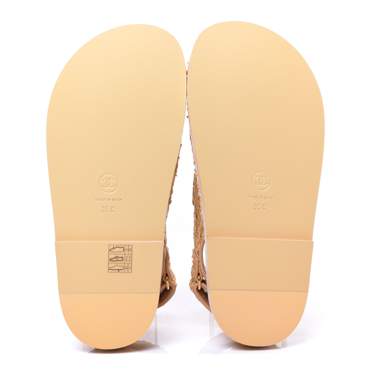 Chanel Braided Fabric Velcro Dad Sandals 35 Beige 5 of 9