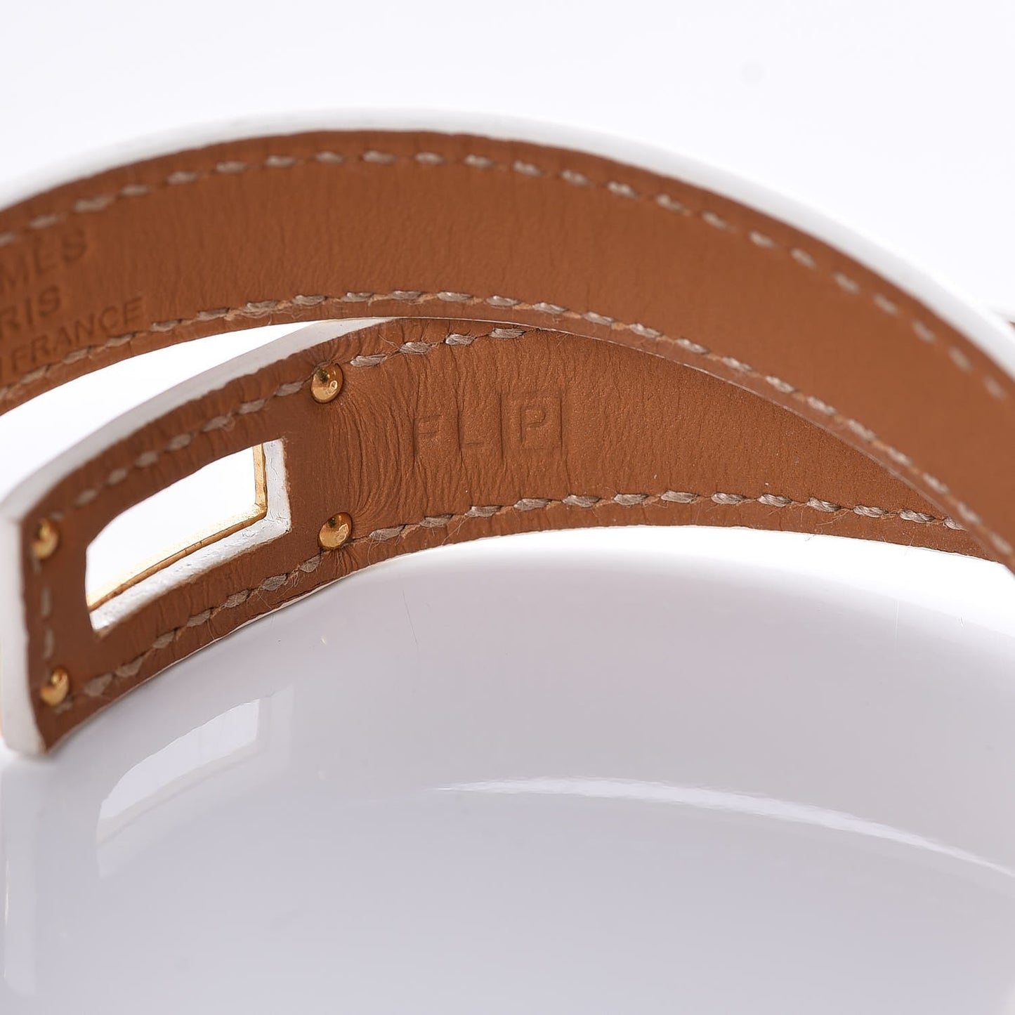 Epsom Kelly Double Tour Bracelet S White