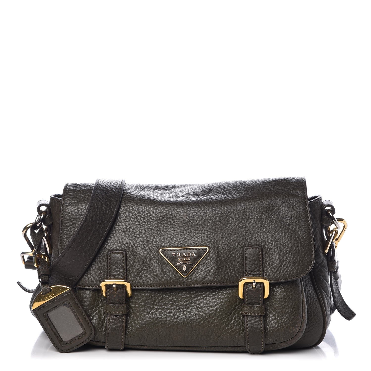 Prada Vitello Daino Messenger Bag Green 1 of 14