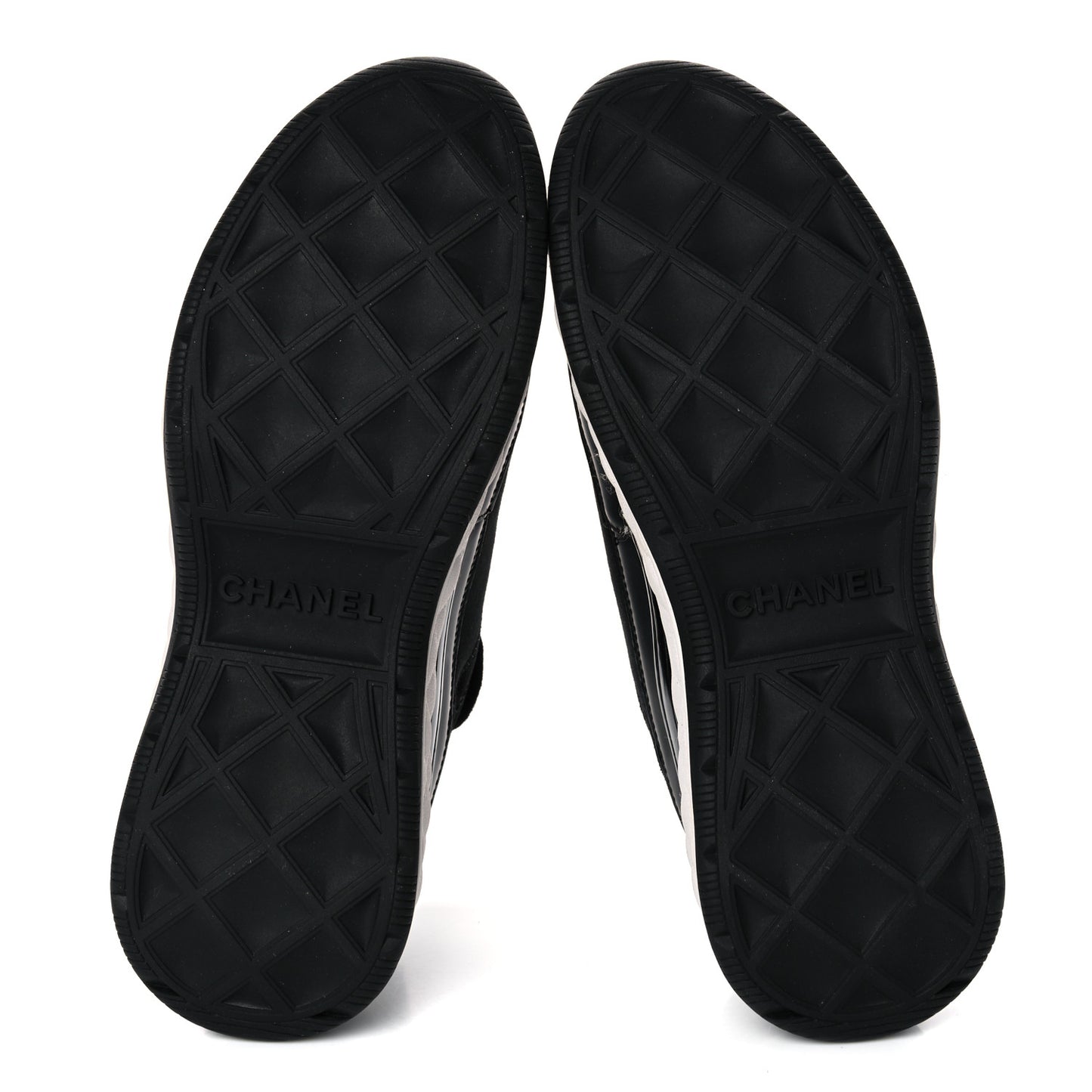 Velvet Calfskin Mixed Fibers CC Sneakers 38.5 Black