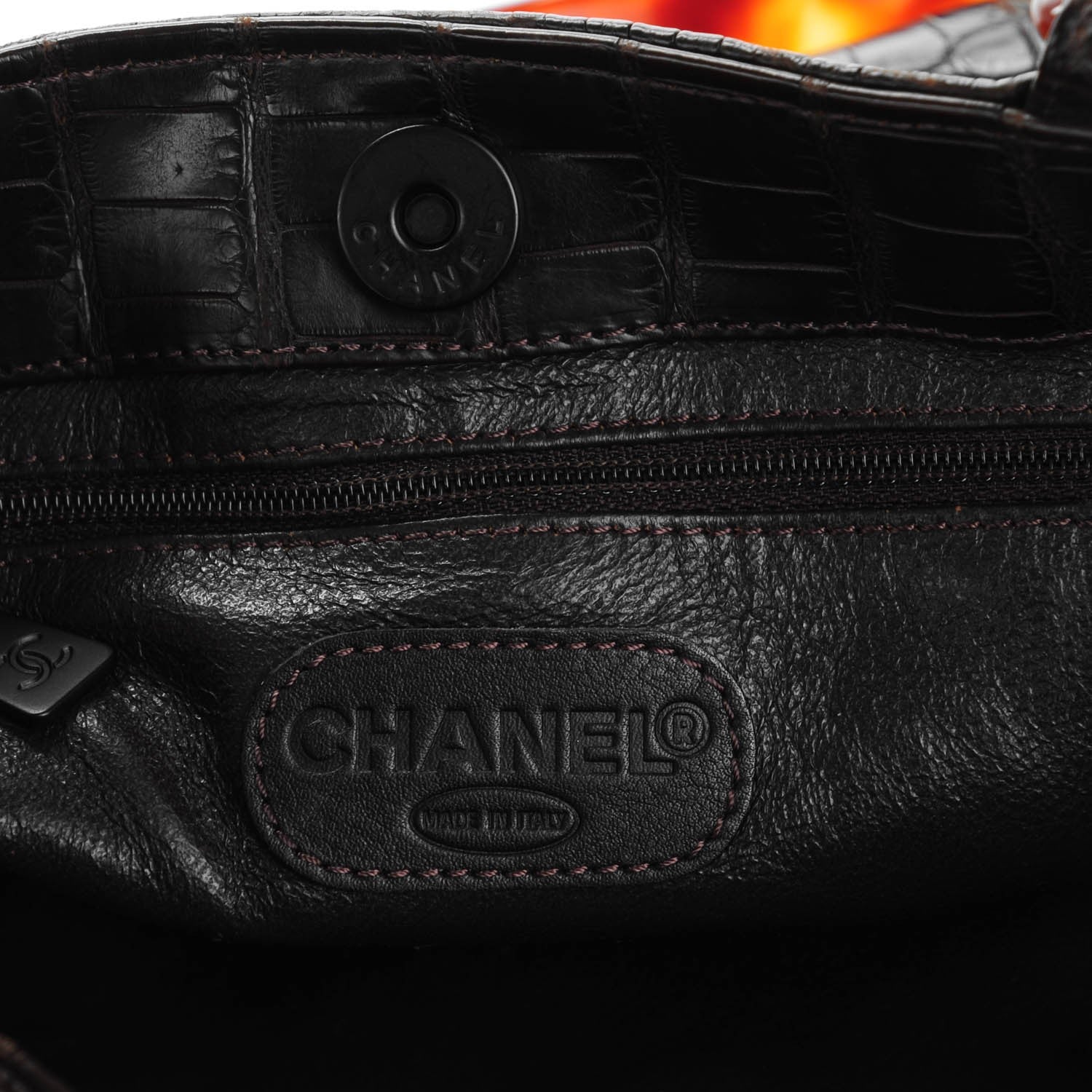 Chanel Alligator Tortoise Chain Small Shoulder Bag Dark Brown 6 of 8