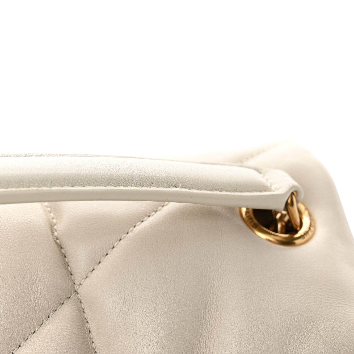 Saint Laurent Lambskin Quilted Medium Loulou Puffer Monogram Chain Satchel Blanc Vintage 12 of 12