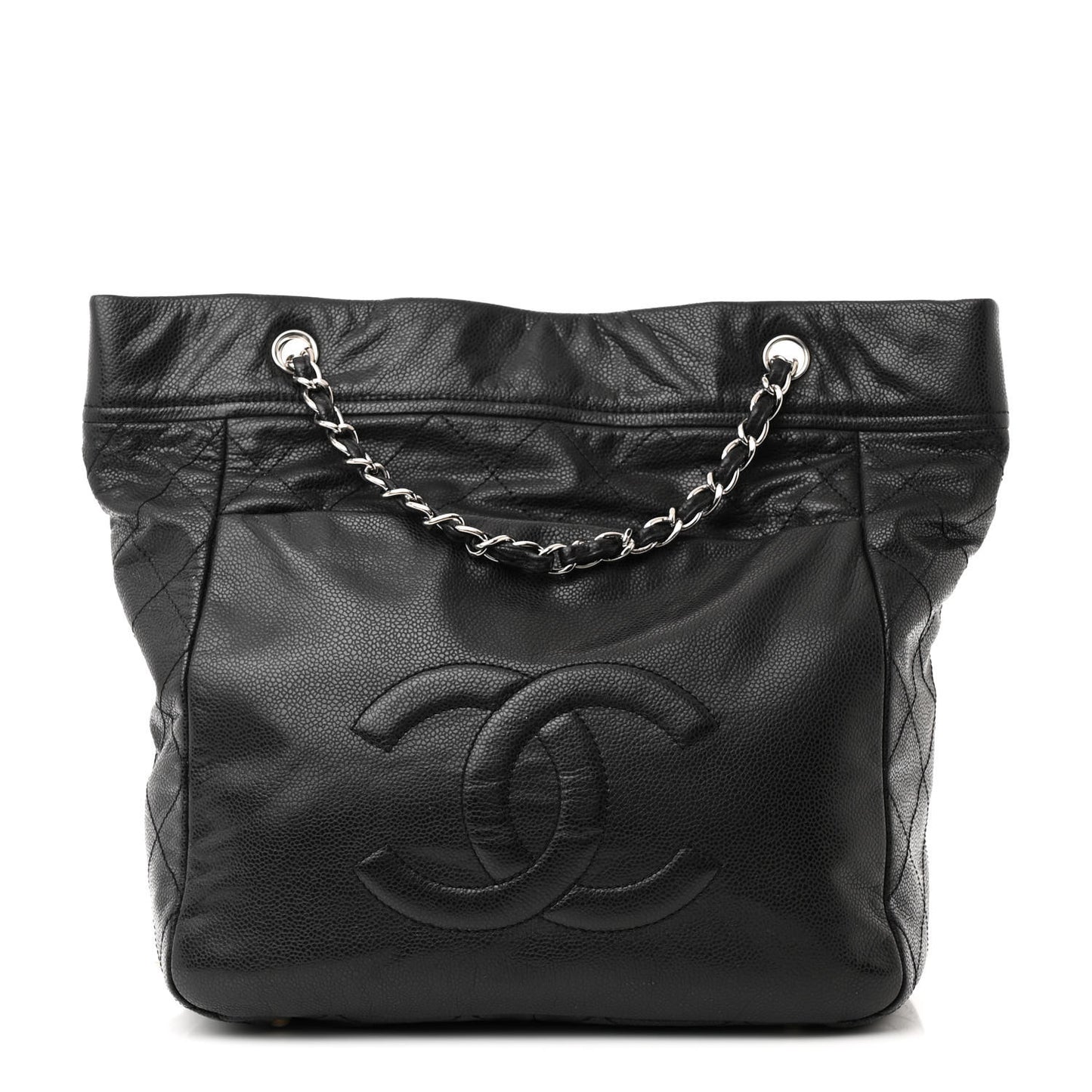 Caviar Stitched Timeless CC Soft Tote Black